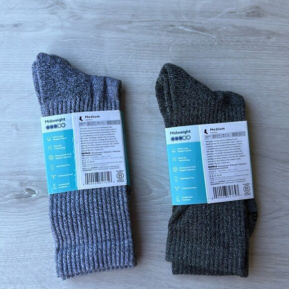 Bombas Men’s Marl Calf Sock Charoal & Grey Colors Medium 2 pairsNWT in packaging - Picture 4 of 5